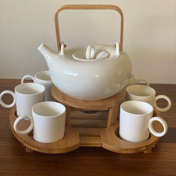 Handmade Other - Ceramic Teapot Set, Modern Japanese Tea Pot Set with Serving Tray